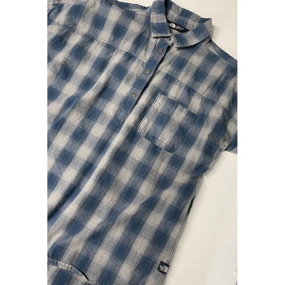 The North Face Women's Polo Shirt Plaid Short Sleeve Medium M Excellent!